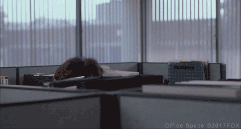 Hiding from boss: clip from movie "Office Space".